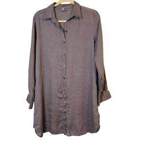 J.Jill gray linen button down shirt. XS. #899
